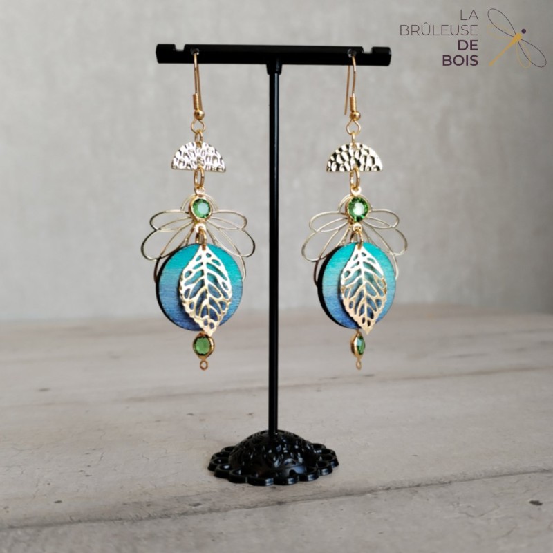 Boucles d'oreille "Mio" bleu